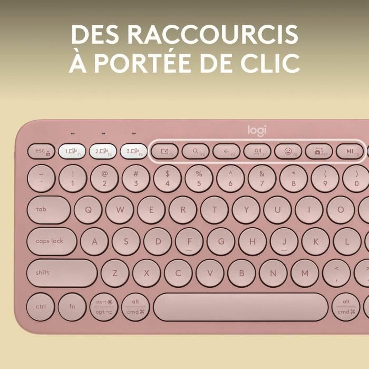 Bluetooth keyboard med tabletstøtte Logitech K380 Fransk Pink AZERTY